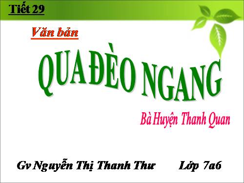 Bài 8. Qua Đèo Ngang