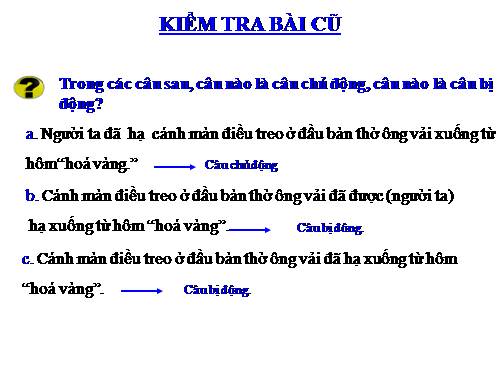 Bài 24. Chuyển đổi câu chủ động thành câu bị động (tiếp theo)