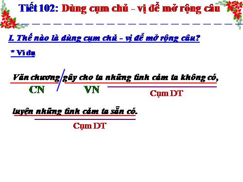 Bài 25. Dùng cụm chủ - vị để mở rộng câu