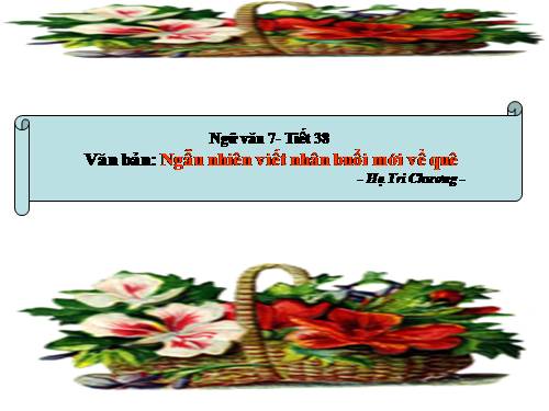 Bài 10. Ngẫu nhiên viết nhân buổi mới về quê (Hồi hương ngẫu thư)