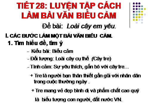 Bài 7. Luyện tập cách làm văn bản biểu cảm