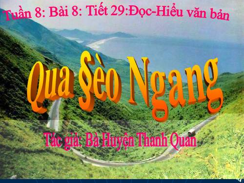 Bài 8. Qua Đèo Ngang