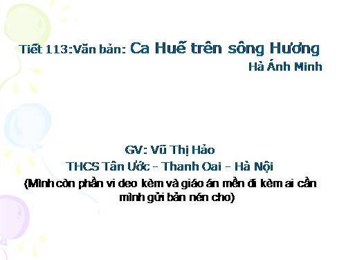 Bài 28. Ca Huế trên sông Hương