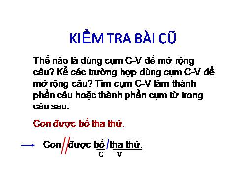 Bài 27. Dùng cụm chủ - vị để mở rộng câu: Luyện tập (tiếp theo)