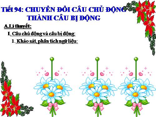 Bài 23. Chuyển đổi câu chủ động thành câu bị động