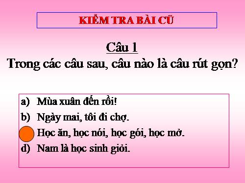 Bài 20. Câu đặc biệt