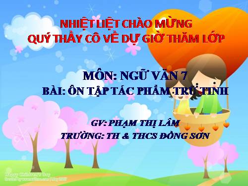 Bài 16. Ôn tập tác phẩm trữ tình