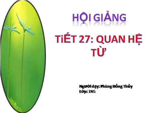 Bài 7. Quan hệ từ