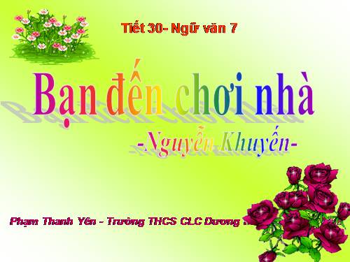 Bài 8. Bạn đến chơi nhà