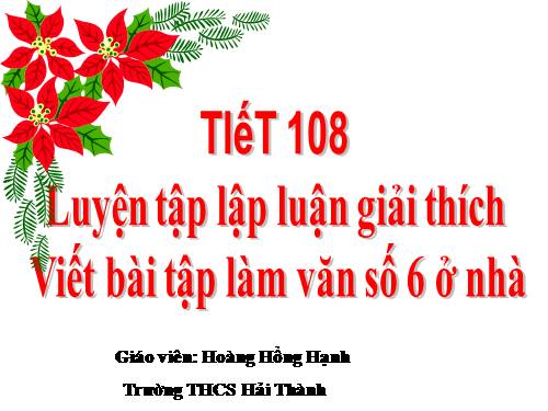 Bài 26. Luyện tập lập luận giải thích