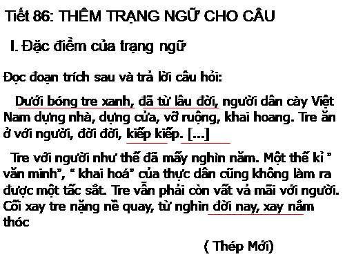 Bài 21. Thêm trạng ngữ cho câu