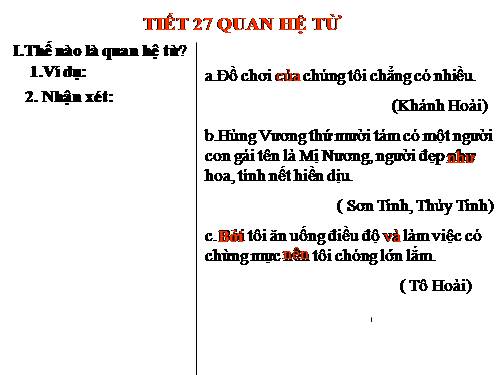Bài 7. Quan hệ từ