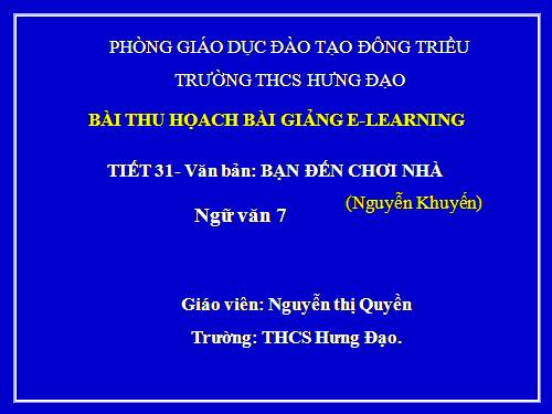 Bài 8. Bạn đến chơi nhà