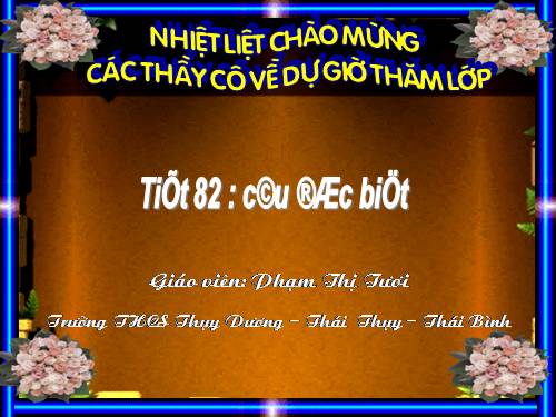 Bài 20. Câu đặc biệt