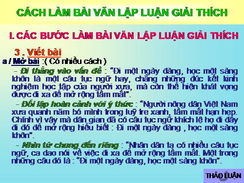 Bài 26. Cách làm bài văn lập luận giải thích