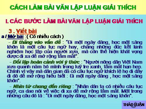 Bài 26. Cách làm bài văn lập luận giải thích