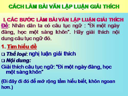 Bài 26. Cách làm bài văn lập luận giải thích