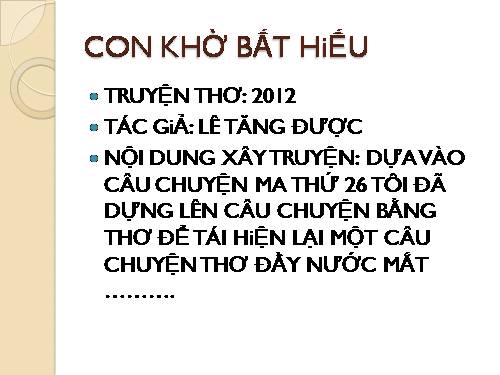 CON KHỜ BẤT HIẾU