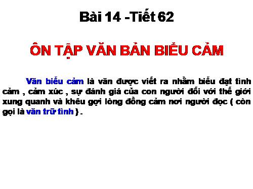 Bài 14. Ôn tập văn bản biểu cảm
