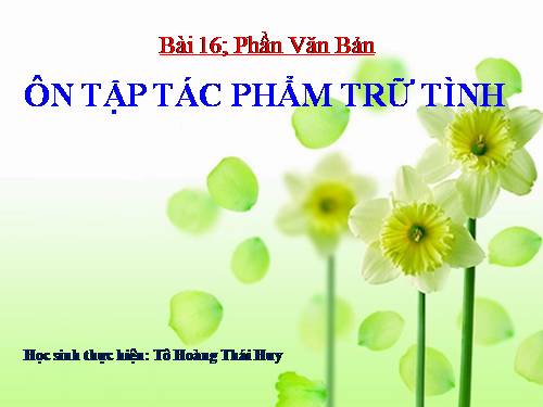 Bài 16. Ôn tập tác phẩm trữ tình