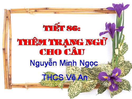 Bài 21. Thêm trạng ngữ cho câu