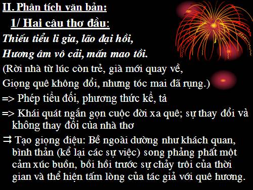 Bài 10. Ngẫu nhiên viết nhân buổi mới về quê (Hồi hương ngẫu thư)