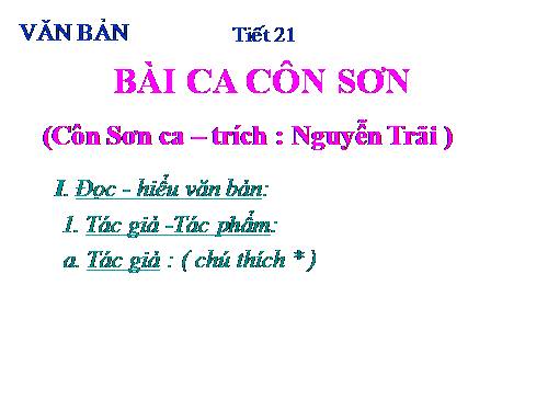 Bài 6. Bài ca Côn Sơn