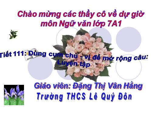 Bài 25. Dùng cụm chủ - vị để mở rộng câu