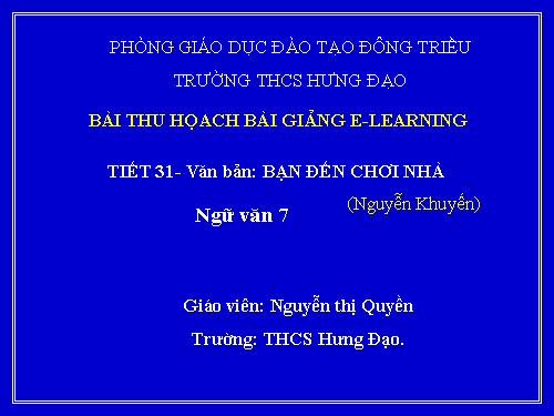 Bài 8. Bạn đến chơi nhà