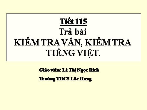 Bài 28. Trả bài tập làm văn số 6