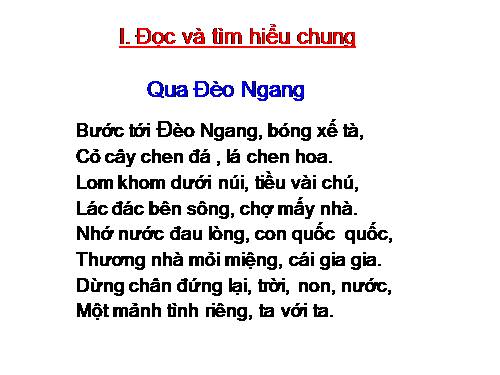 Bài 8. Qua Đèo Ngang