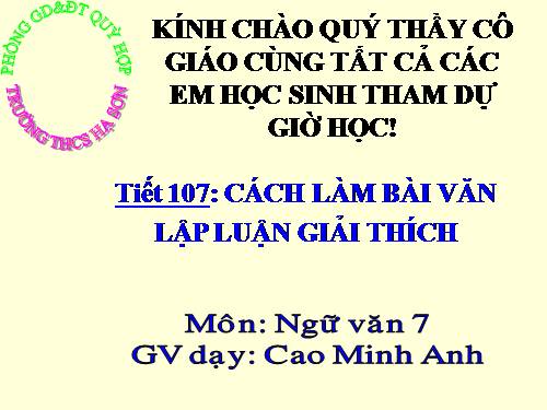 Bài 26. Cách làm bài văn lập luận giải thích