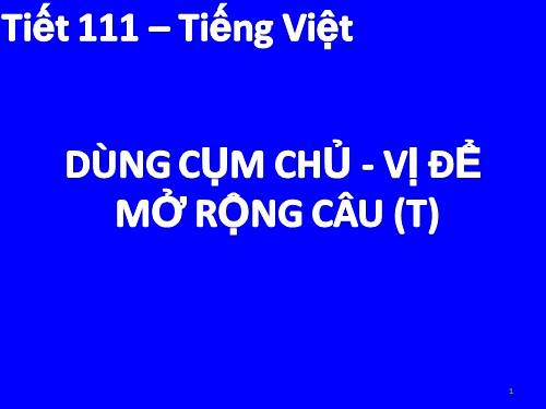 Bài 27. Dùng cụm chủ - vị để mở rộng câu: Luyện tập (tiếp theo)