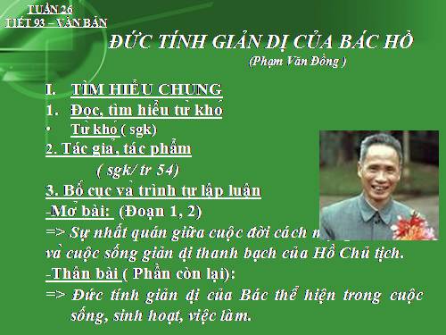 Bài 23. Đức tính giản dị của Bác Hồ