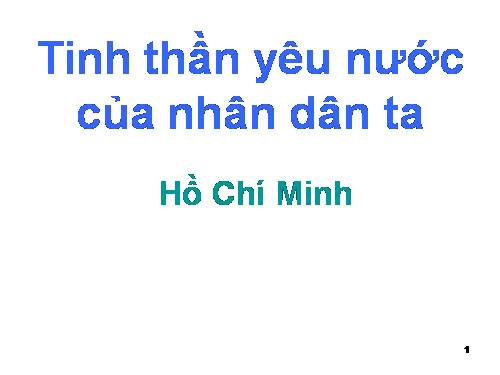 Bài 20. Tinh thần yêu nước của nhân dân ta