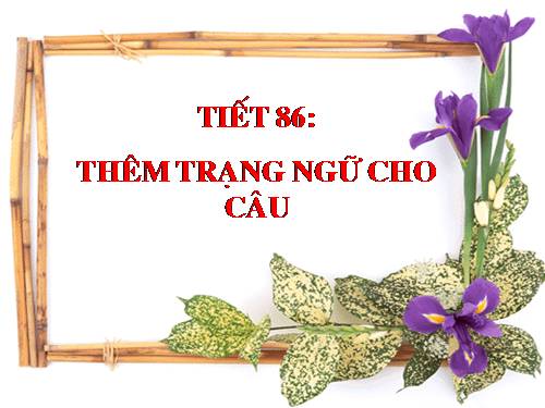 Bài 21. Thêm trạng ngữ cho câu