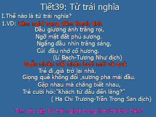 Bài 10. Từ trái nghĩa