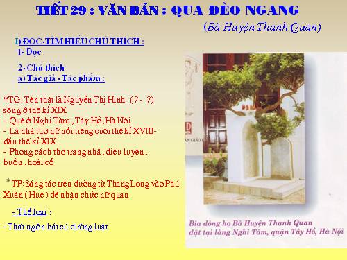 Bài 8. Qua Đèo Ngang