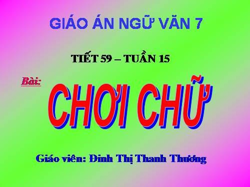 Bài 14. Chơi chữ