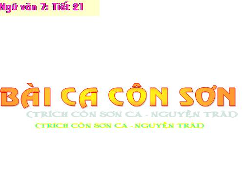 Bài 6. Bài ca Côn Sơn