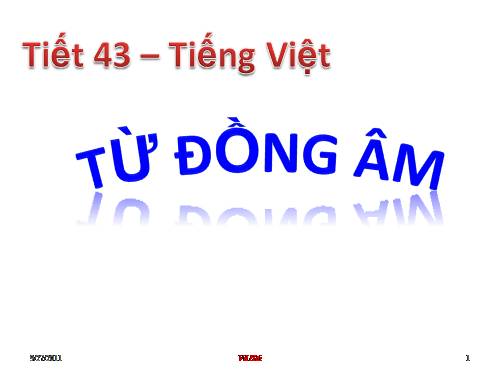 Bài 11. Từ đồng âm