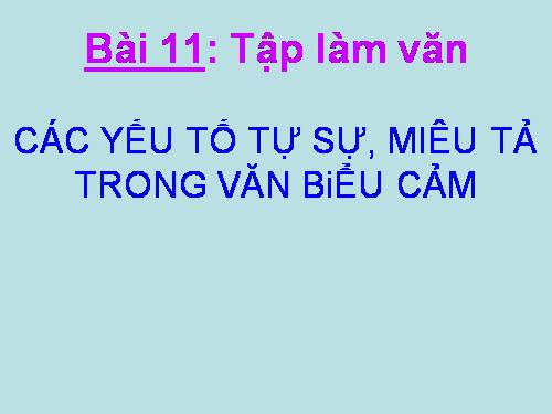 Bài 11. Các yếu tố tự sự, miêu tả trong văn bản biểu cảm