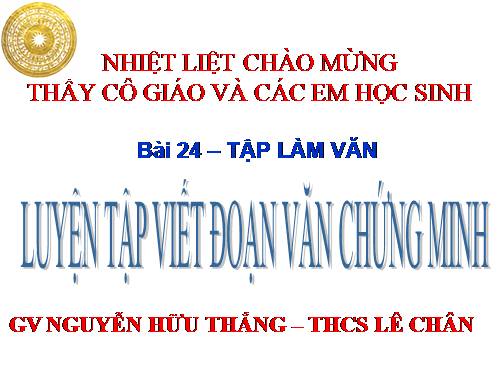 Bài 24. Luyện tập viết đoạn văn chứng minh