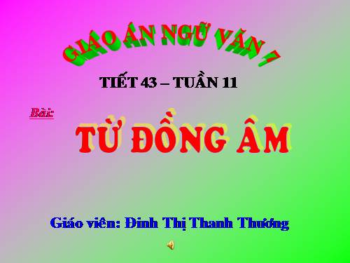 Bài 11. Từ đồng âm