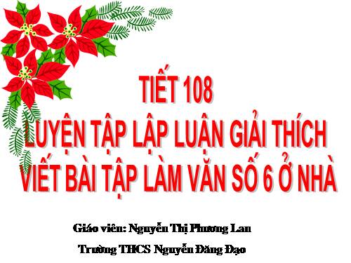 Bài 26. Luyện tập lập luận giải thích