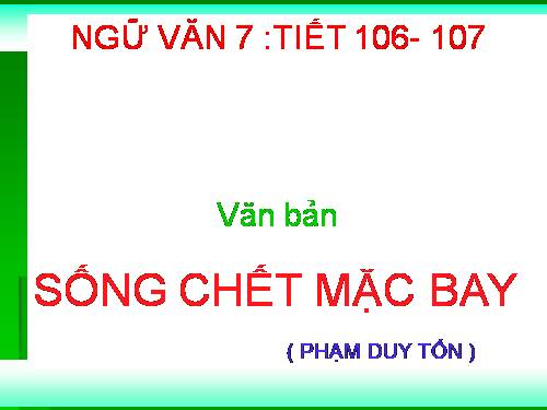 Bài 26. Sống chết mặc bay