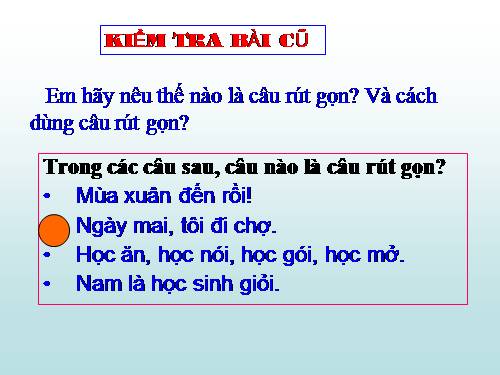 Bài 20. Câu đặc biệt