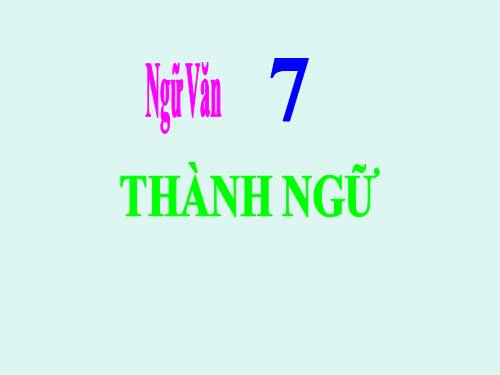 Bài 12. Thành ngữ