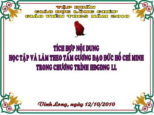 TƯ TƯỞNG HCM TRONG HOẠT ĐỘNG NGLL 2010