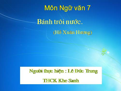 Bài 7. Bánh trôi nước